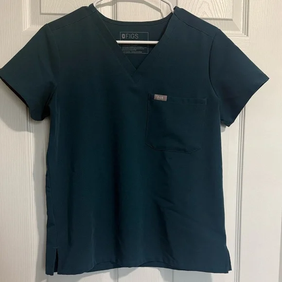 Figs Carribean blue Catarina petite Women's V-Neck Scrub Top - Picture 2 of 7